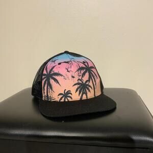 Art Class Brand SnapBack Trucker Hat Palm Trees Sunset